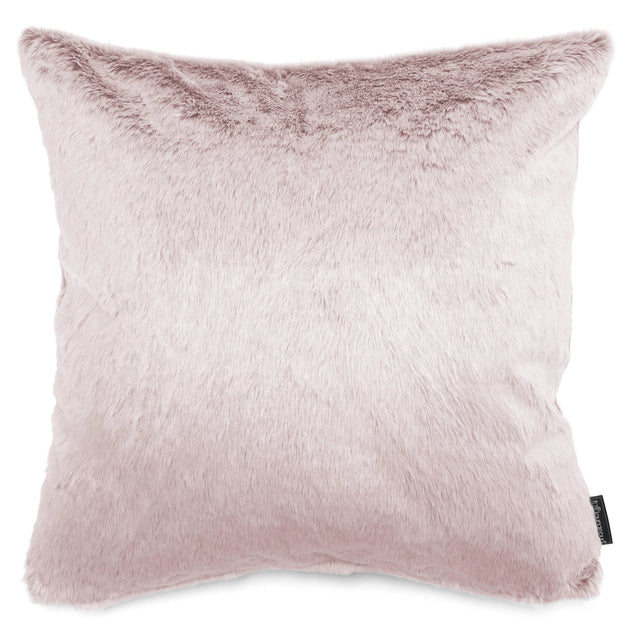 Kæmpe Pude 70 x 70cm - Imiteret Kaninpels Støvet Lyserød 01