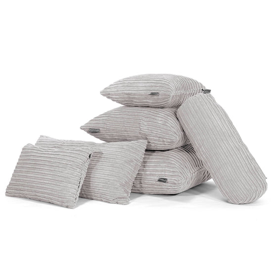 Kæmpe Pudebetræk 70 x 70cm - Klassisk Jernbanefløjl Aluminium Søl 04