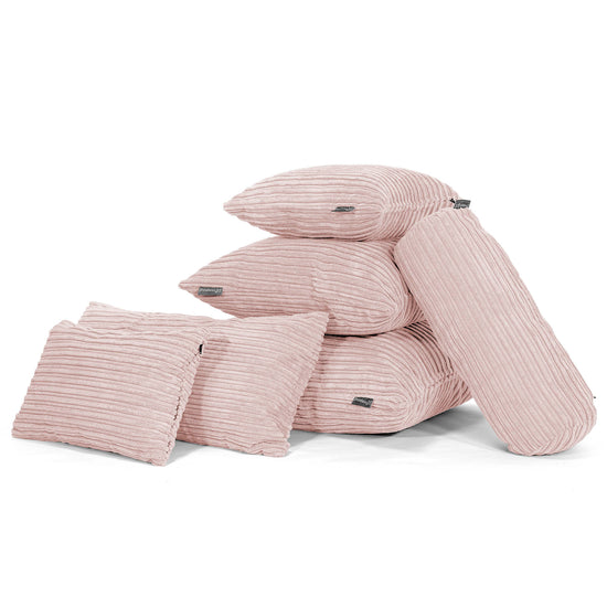 Kæmpe Pude 70 x 70cm - Klassisk Jernbanefløjl Blush Lyserød 04