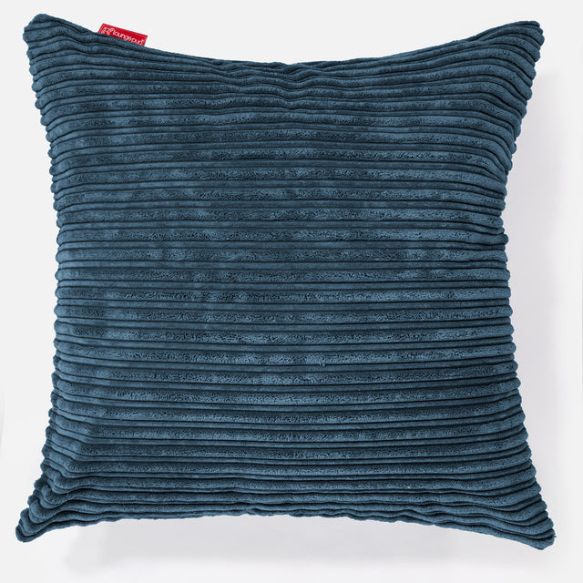 Kæmpe Pude 70 x 70cm - Klassisk Jernbanefløjl Navy 01