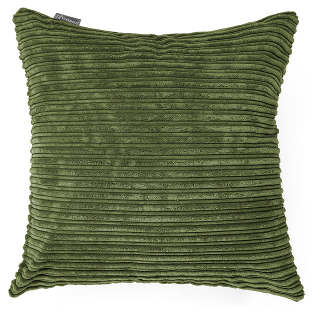 Kæmpe Pudebetræk 70 x 70cm - Klassisk Jernbanefløjl Skovgrøn 01