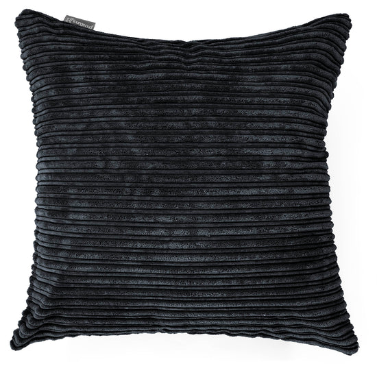 Kæmpe Pude 70 x 70cm - Klassisk Jernbanefløjl Sort 01