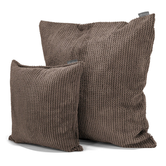 Kæmpe Pude 70 x 70cm - Pom Pom Chokolade Brun 02
