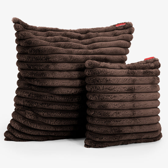 Kæmpe Pudebetræk 70 x 70cm - Ultraplysfløjl Sable 02