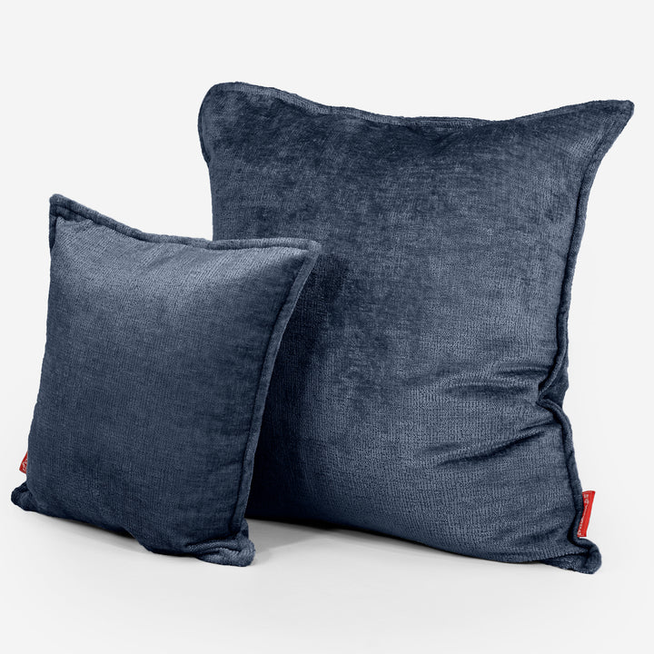 Kæmpe Pudebetræk 70 x 70cm - Chenille Navy 02