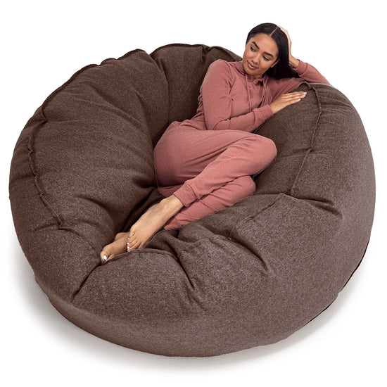 Kæmpe Sækkestol Sofa XXL 'Mega Mammut' - Interalli-uld Brun 01