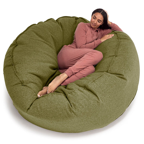 Kæmpe Sækkestol Sofa XXL 'Mega Mammut' - Interalli-uld Limegrøn 01