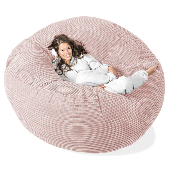 Kæmpe Sækkestol Sofa XXL 'Mega Mammut' - Klassisk Jernbanefløjl Blush Lyserød 01
