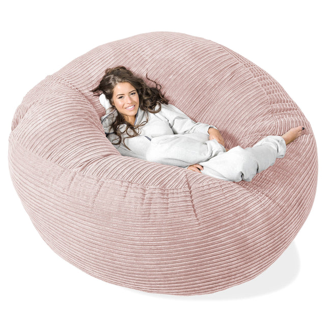 Kæmpe Sækkestol Sofa XXL 'Mega Mammut' - Klassisk Jernbanefløjl Blush Lyserød 01