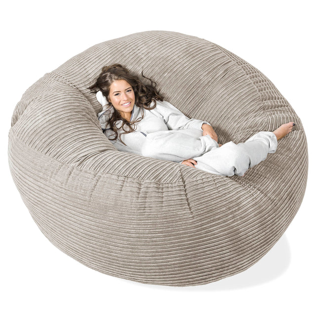 Kæmpe Sækkestol Sofa XXL 'Mega Mammut' - Klassisk Jernbanefløjl Mink 01
