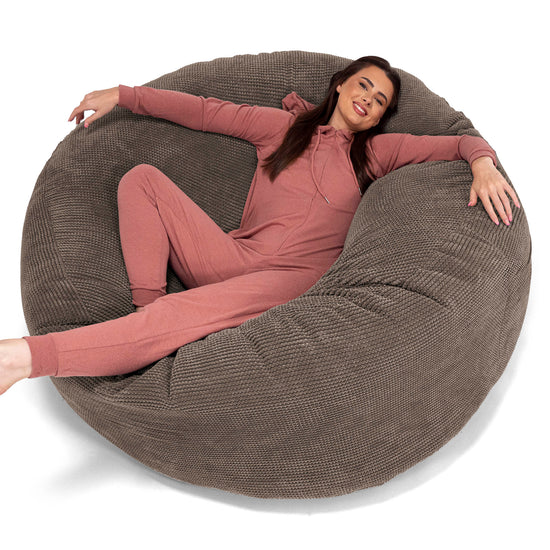 Kæmpe Sækkestol Sofa XXL 'Mega Mammut' - Pom Pom Chokolade Brun 01
