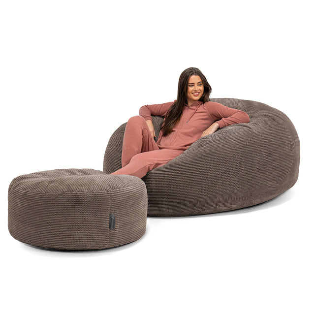 Kæmpe Sækkestol Sofa XXL 'Mega Mammut' - Pom Pom Chokolade Brun 02