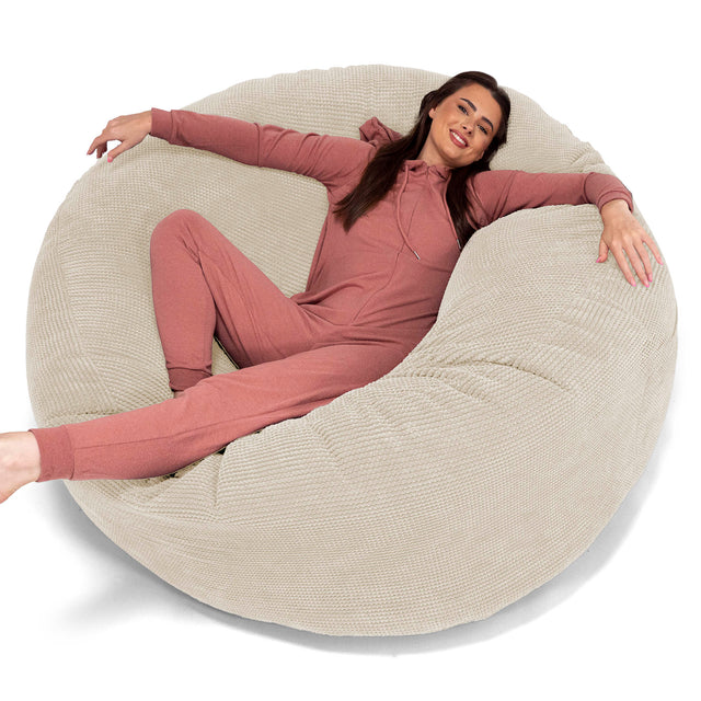 Kæmpe Sækkestol Sofa XXL 'Mega Mammut' - Pom Pom Cremefarvet 01