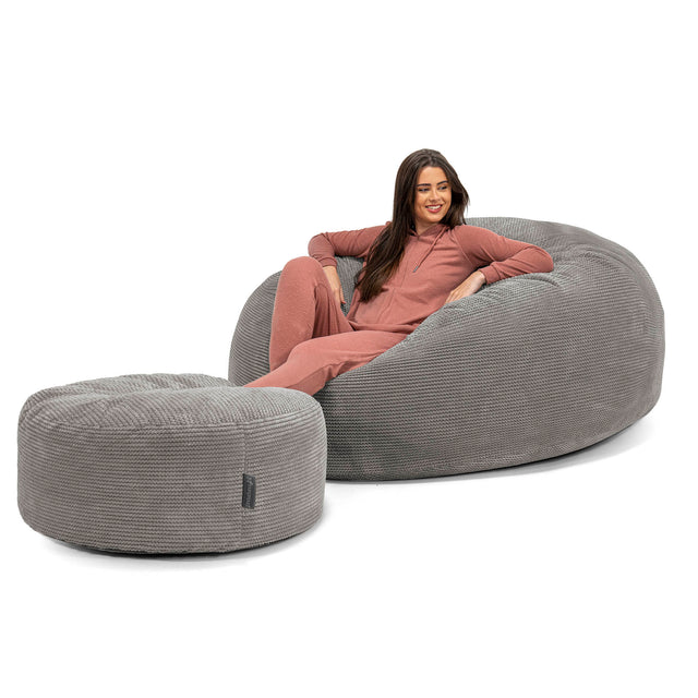 Kæmpe Sækkestol Sofa XXL 'Mega Mammut' - Pom Pom Kul Grå 02