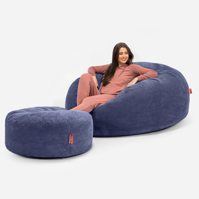 Kæmpe Sækkestol Sofa XXL 'Mega Mammut' - Pom Pom Lilla 02