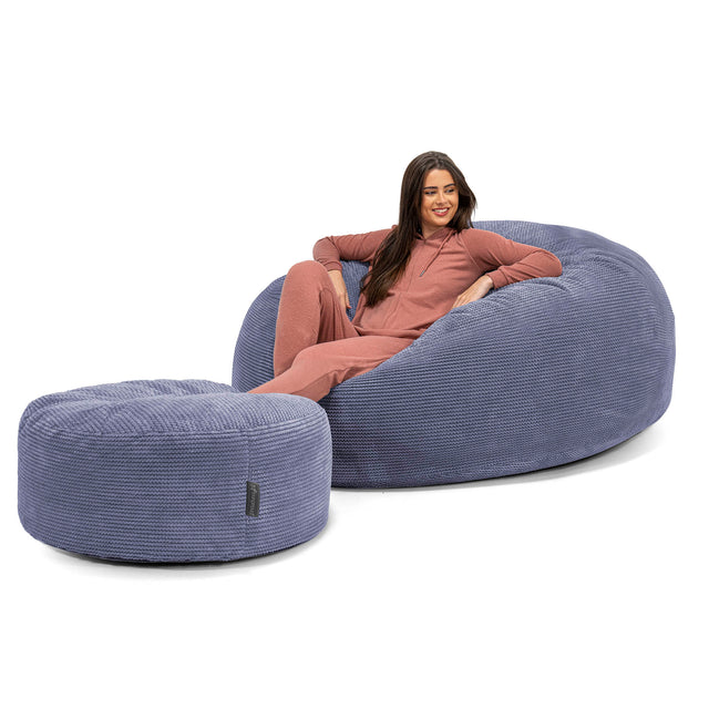 Kæmpe Sækkestol Sofa XXL 'Mega Mammut' - Pom Pom Lilla 02