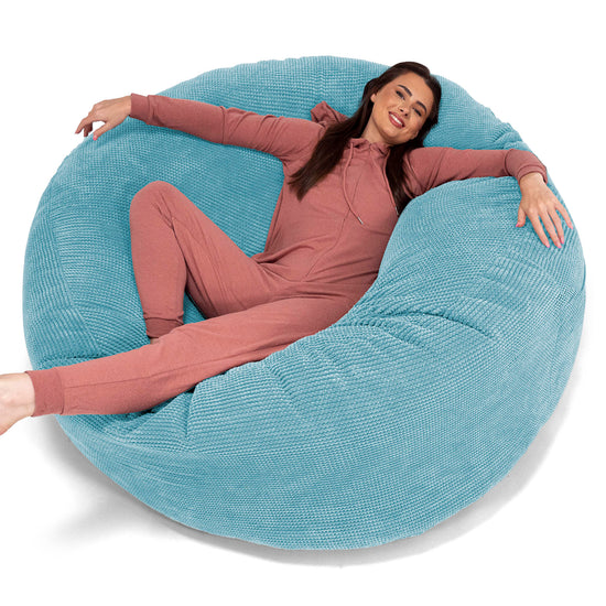 Kæmpe Sækkestol Sofa XXL 'Mega Mammut' - Pom Pom Turkis Blå 01