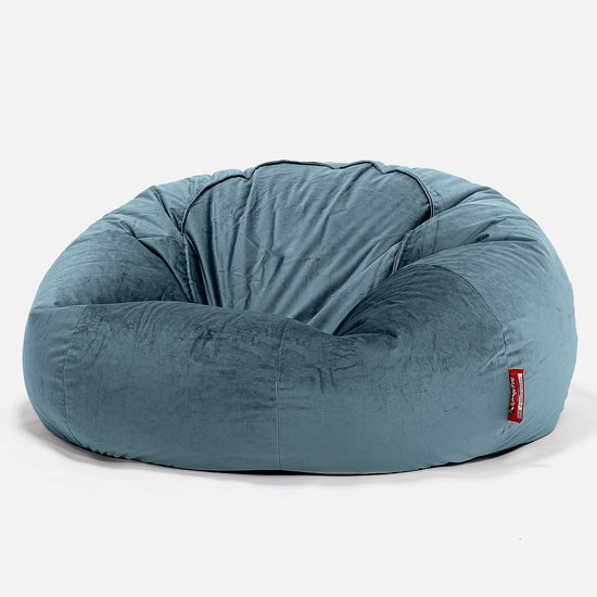 Klassisk Sækkestol Sofa - Fløjl Turkis Blå 01
