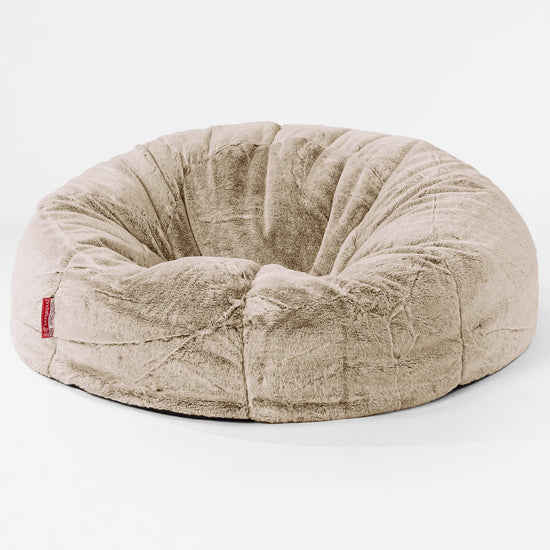 Klassisk Sækkestol Sofa - Imiteret Kaninpels Gyldenbrun 01