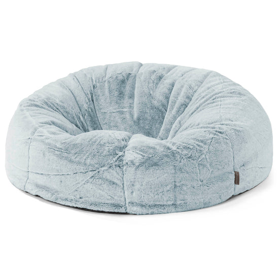 Klassisk Sækkestol Sofa - Imiteret Kaninpels Støvet Blå 01