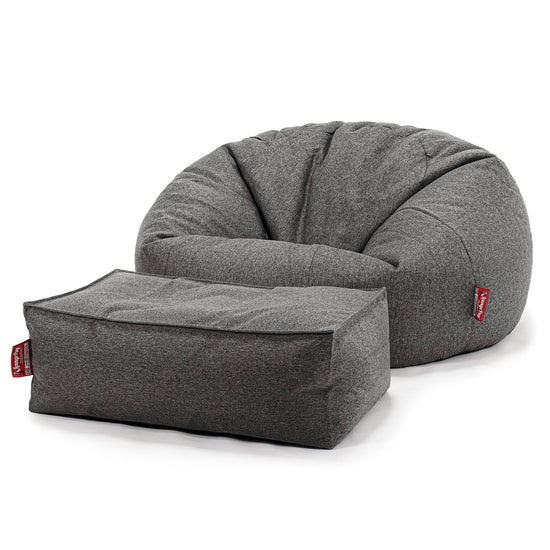 Klassisk Sækkestol Sofa - Interalli-uld Grå 02