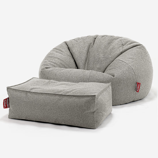 Klassisk Sækkestol Sofa - Interalli-uld Sølv 02
