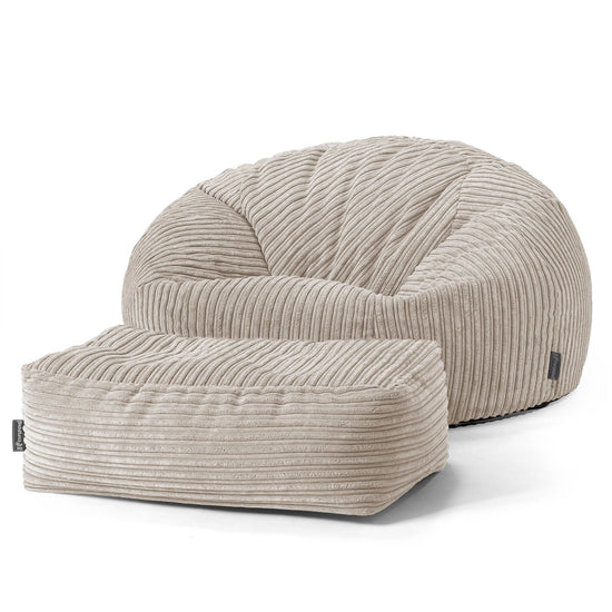 Klassisk Sækkestol Sofa - Klassisk Jernbanefløjl Mink 02