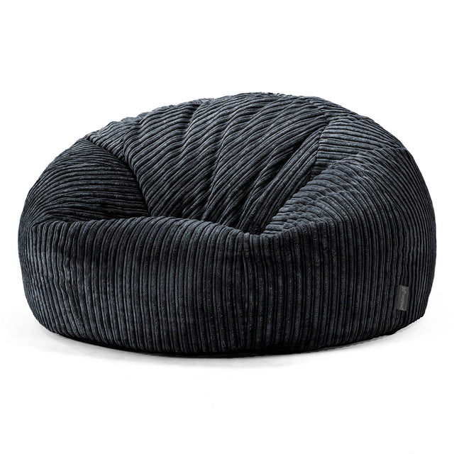 Klassisk Sækkestol Sofa - Klassisk Jernbanefløjl Sort 01