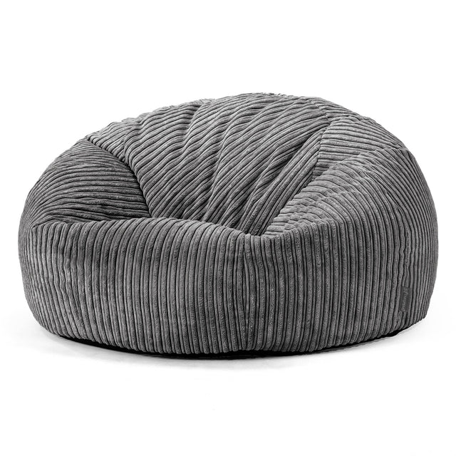 Klassisk Sækkestol Sofa - Klassisk Jernbanefløjl Skifergrå 01