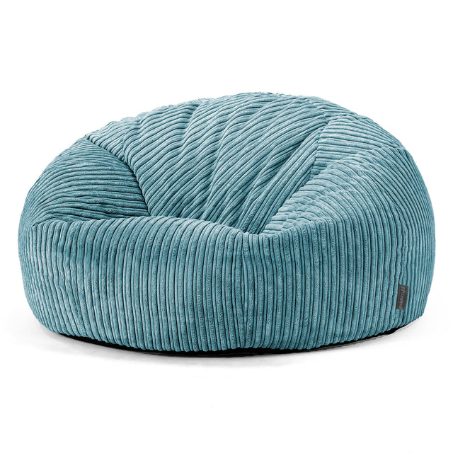 Klassisk Sækkestol Sofa - Klassisk Jernbanefløjl Turkis Blå 01