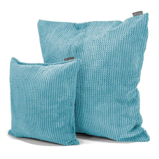 Kæmpe Pude 70 x 70cm - Pom Pom Turkis Blå 02