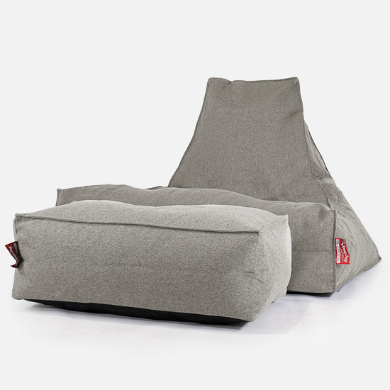 Lounge Sækkestol - Interalli-uld Sølv 02