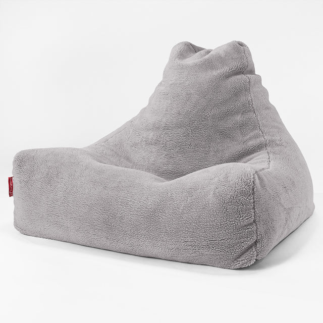 Lounge Sækkestol - Korthåret Imiteret Pels Mellemgrå 01