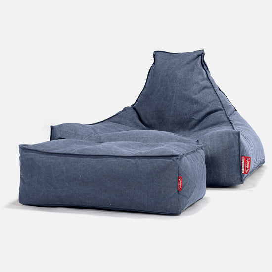 Lounge Sækkestol - Stonewashed denim Navy 02