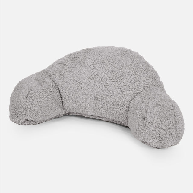 Høj Rygstøtte Læsepude til Børn - Korthåret Imiteret Pels Mellemgrå_01