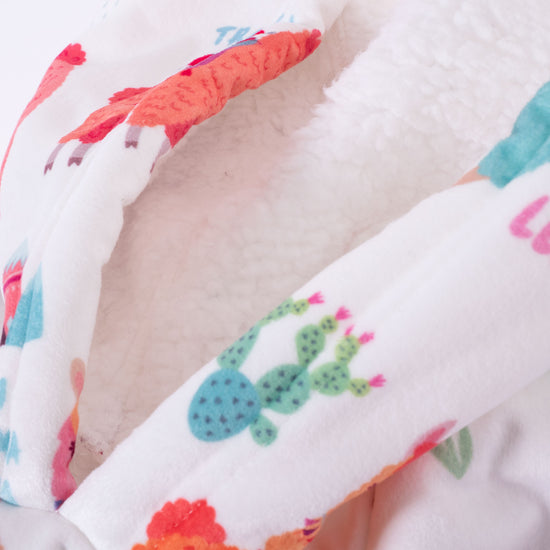 Oversized Hoodie-tæppe som Sweatshirt til Voksne - Minky Llama 05