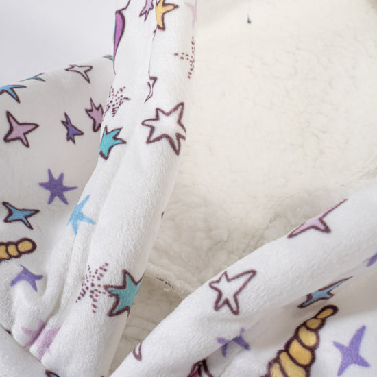 Oversized Hoodie-tæppe som Sweatshirt til Børn - Minky Enhjørning 05