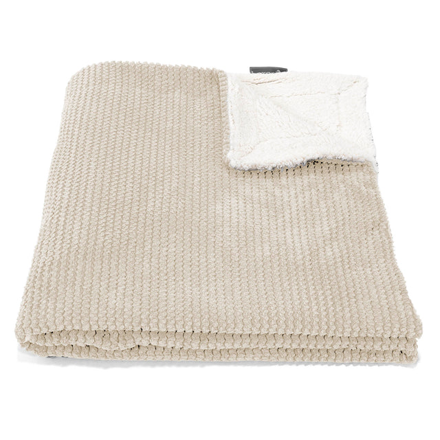 Sherpa Tæppe - Pom Pom Cremefarvet 01