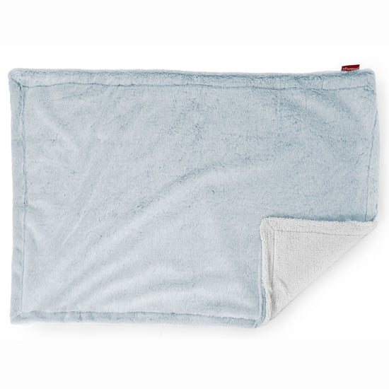 Sherpa Tæppe - Imiteret Kaninpels Støvet Blå 03