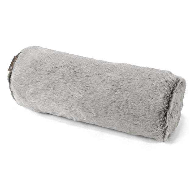 Pøllepude 20 x 55cm - Imiteret Kaninpels Lysegrå 01