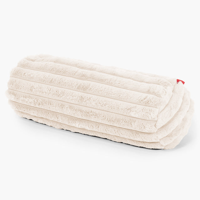 Pøllepudebetræk 20 x 55cm - Ultraplysfløjl Cremefarvet 01