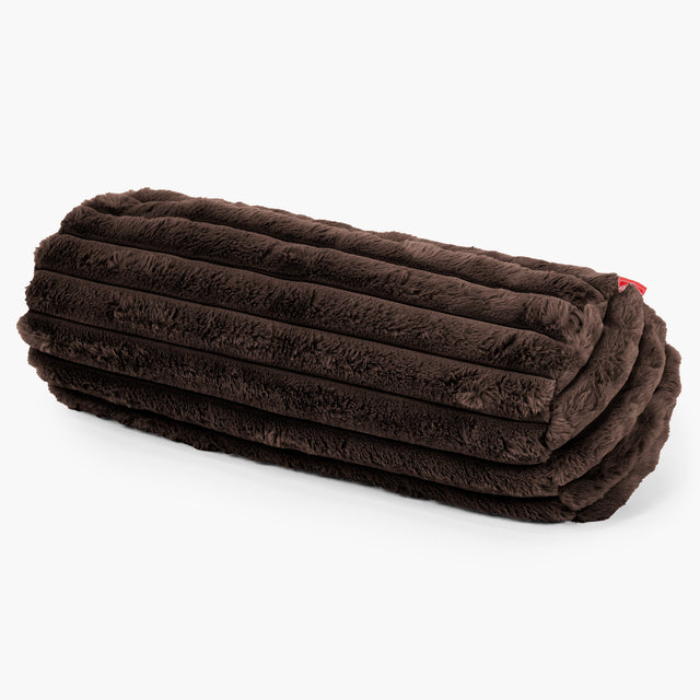 Pøllepudebetræk 20 x 55cm - Ultraplysfløjl Sable 01