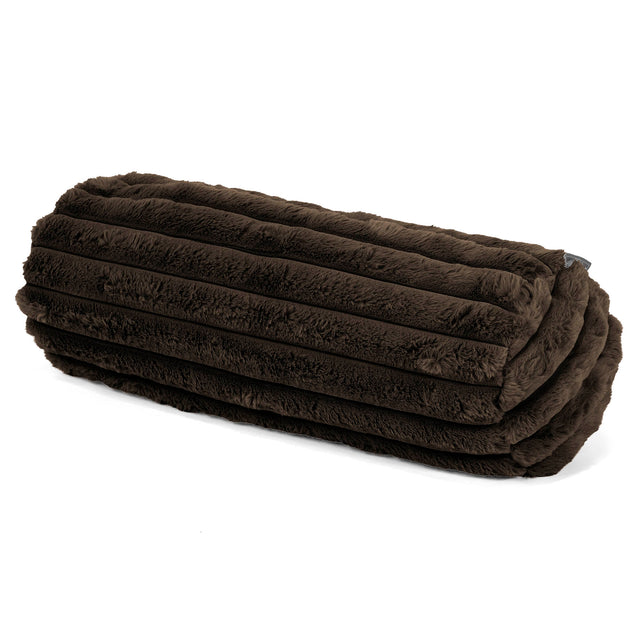Pøllepudebetræk 20 x 55cm - Ultraplysfløjl Sable 01