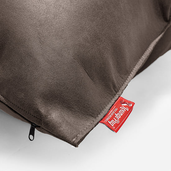 Pude 47 x 47cm - Nødstedte Læder Skifergrå 02