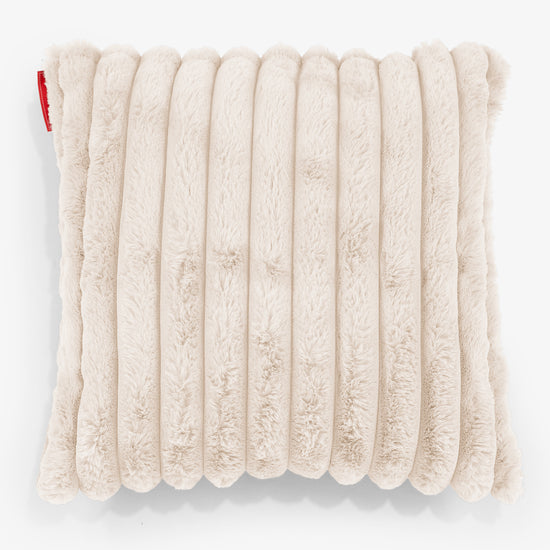 Pudebetræk 47 x 47cm - Ultraplysfløjl Cremefarvet 01