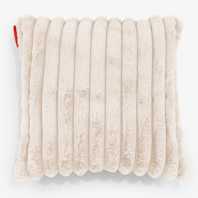 Pudebetræk 47 x 47cm - Ultraplysfløjl Cremefarvet 01