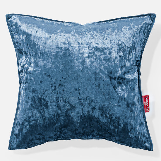 Pude 47 x 47cm - Vintage-fløjl Turkis Blå 01