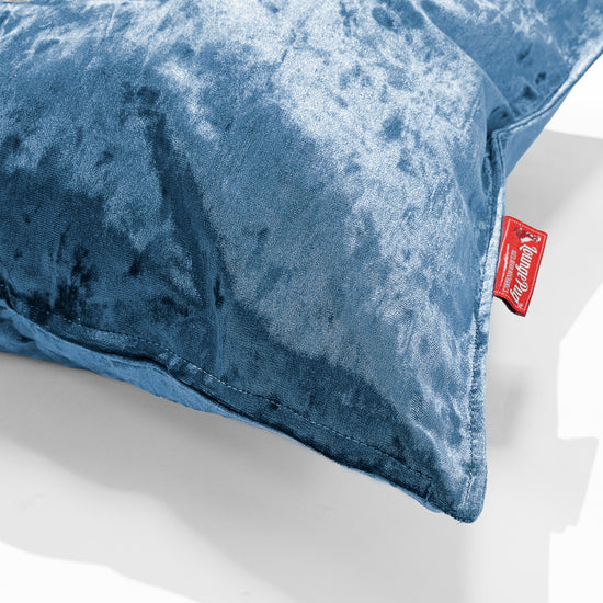 Kæmpe Pude 70 x 70cm - Vintage-fløjl Turkis Blå 02