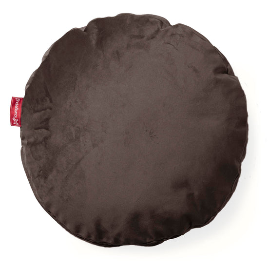 Rund Pude 50cm - Fløjl Espresso 01