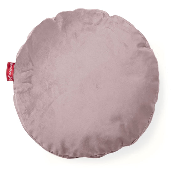 Rund Pude 50cm - Fløjl Lyserød 01